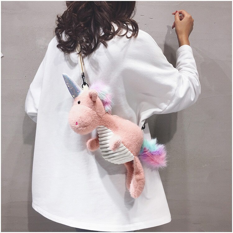 BARANG IMPORT Tas selempang bahu Lucu Gadis Baru Jepang dan Korea Kartun Gadis Tas Bulu Kecil unicorn Mainan Mewah kwalitas tinggi