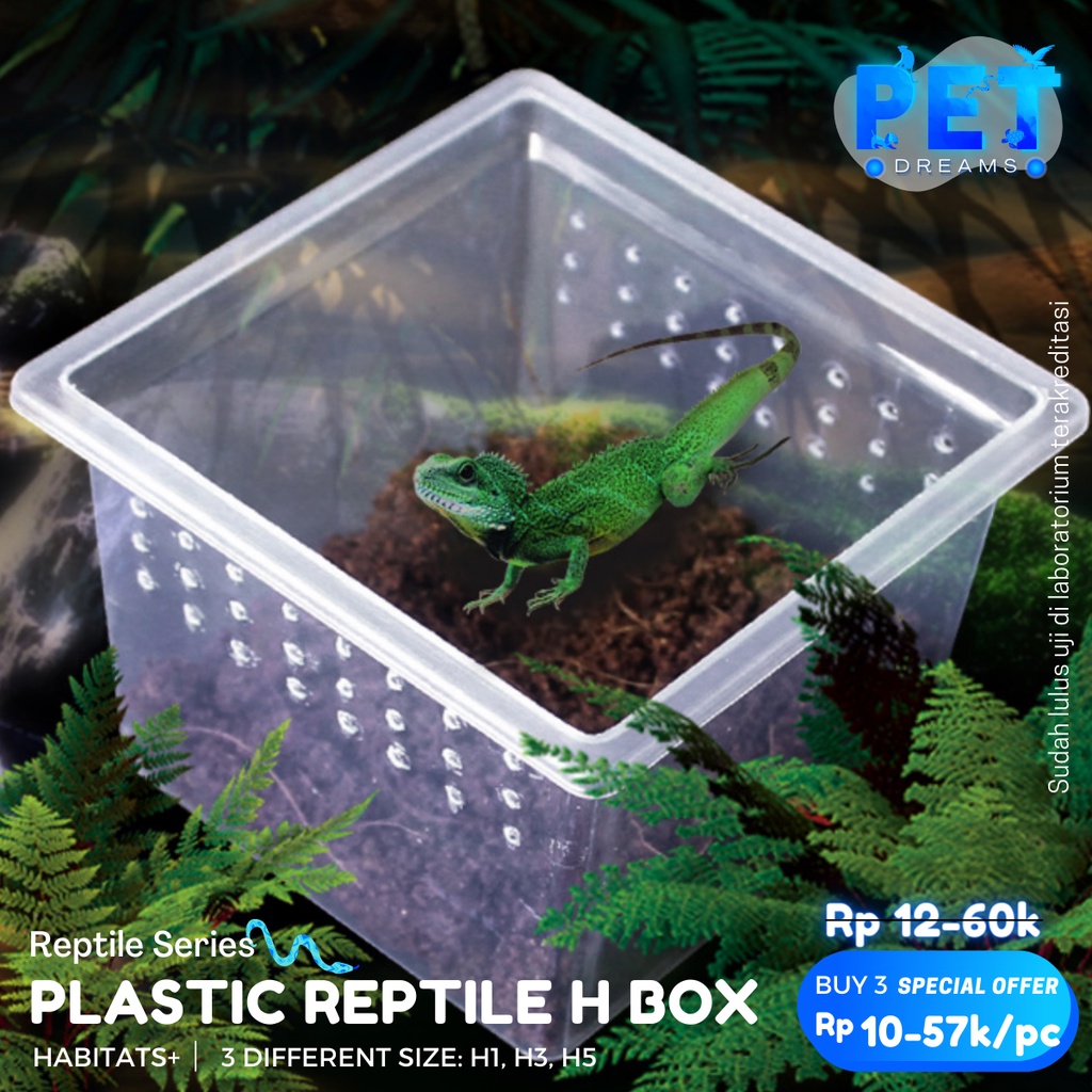 PROMO KANDANG REPTIL REPTILE INSECT FEEDING TARANTULA KODOK GECKO ENCLOSURE KOTAK HABITAT NOMOY BOX