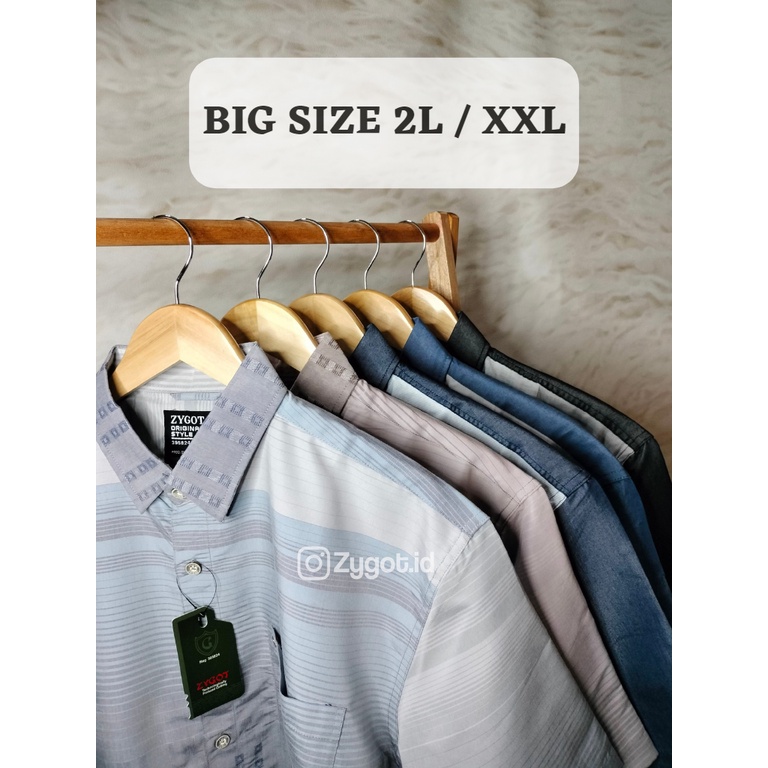 Kemeja Jumbo / Big Size / Oversize 2L Pria Bahan Cotton Polynosic By Zygot