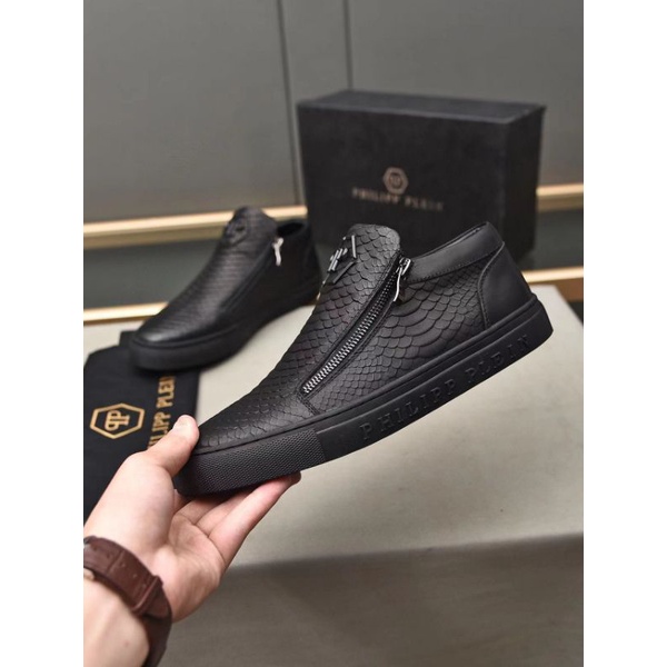 sepatu pria philipp plein slip on sneaker cowok pp mirror luxury p1shoes