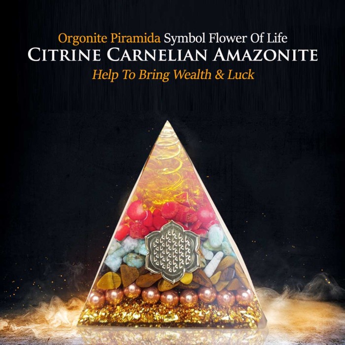 ORGONITE PIRAMIDA CITRINE CARNELIAN AMAZONITE (BC290)