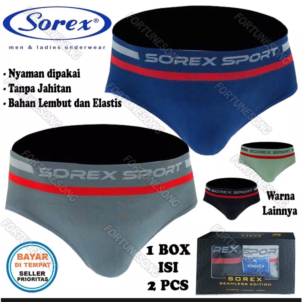 Celana dalam pria sorex sport seamless rajut tampa jahita isi 2 pcs