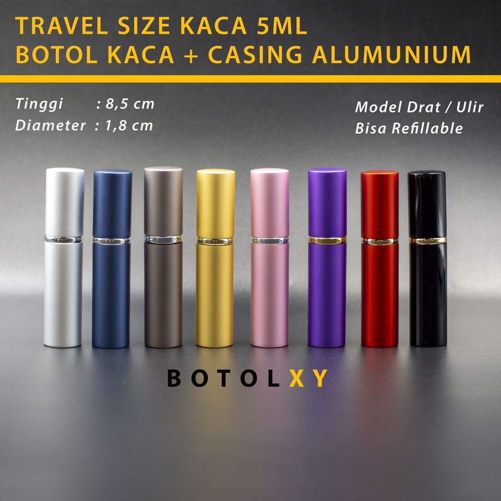 Travel Size Spray 5ml Botol Parfum Kaca Refillable Isi Ulang Decant