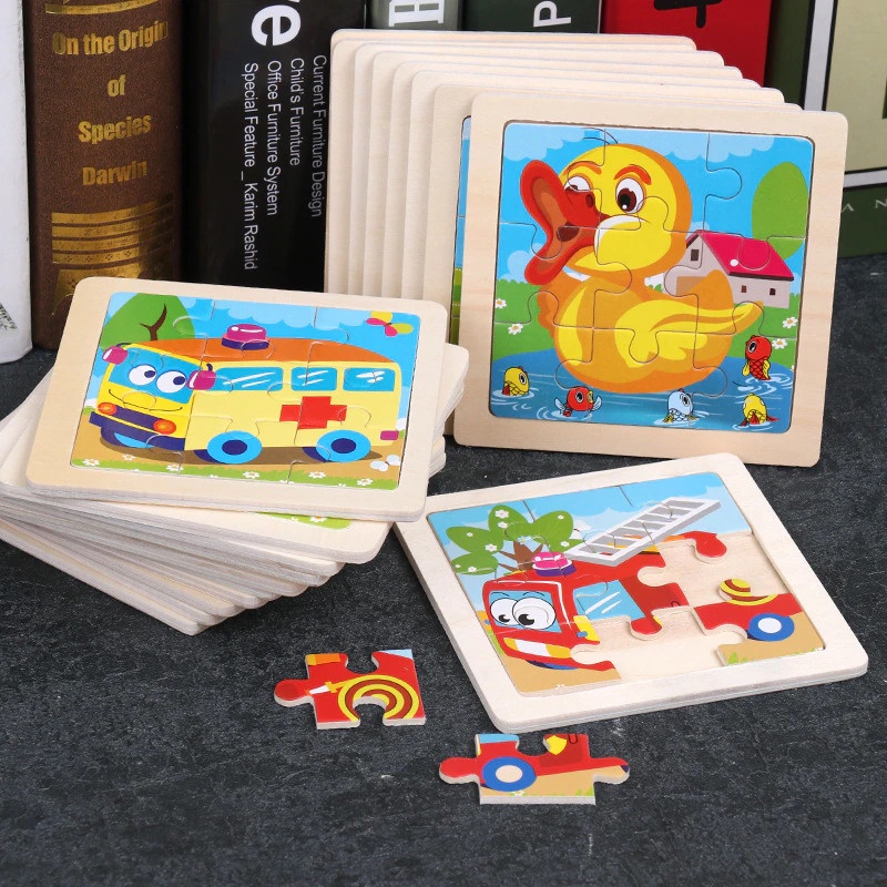 Mainan Edukasi Anak Puzzle Model Motif Gambar Mobil Children Toy
