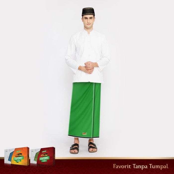 Sarung ATLAS Favorit Polos Tanpa Tumpal Warna Hijau