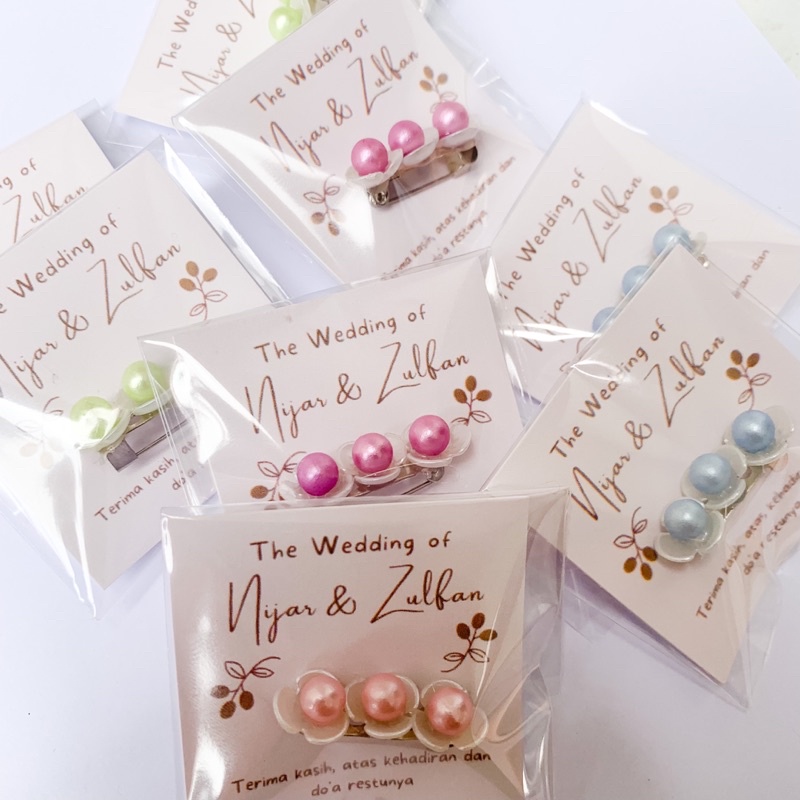 souvenir pernikahan bross mutiara bunga melati isi 50 | souvenir murah | souvenir aesthetic | souvenir aksesoris