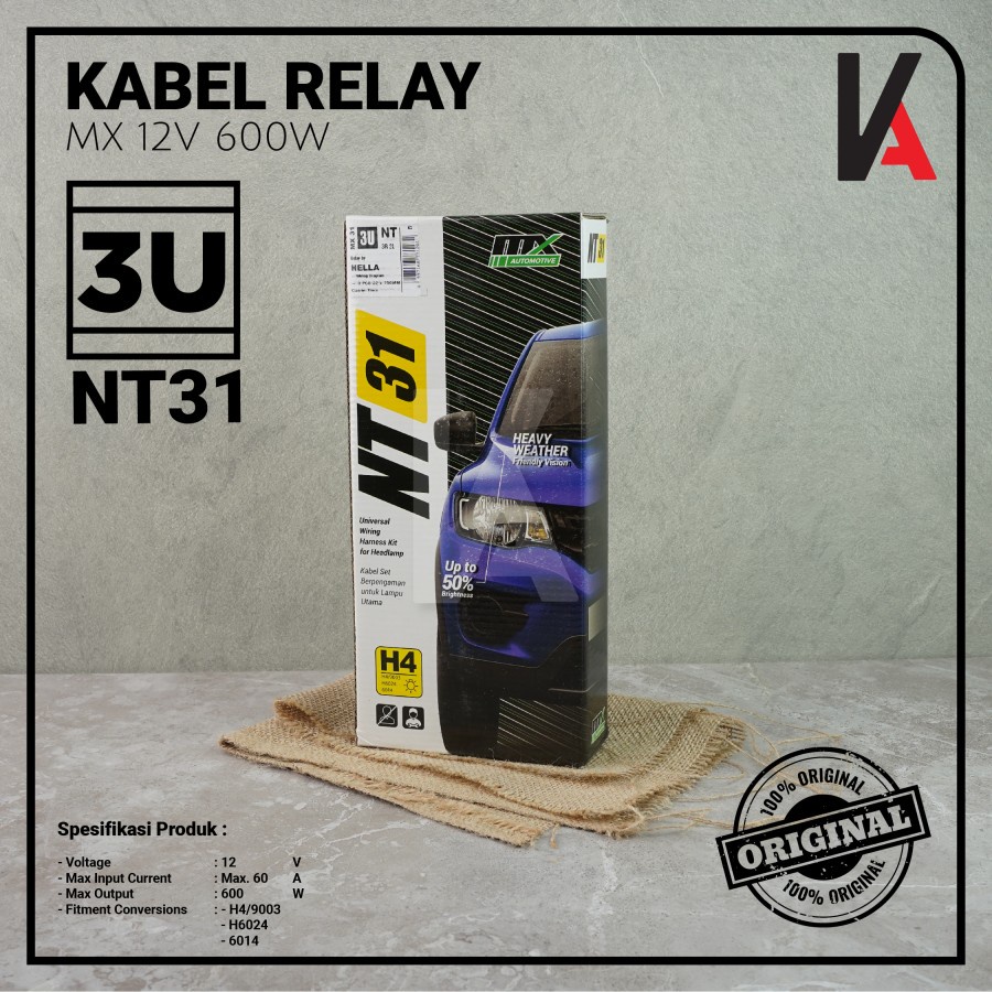 KABEL RELAY SET HELLA NT SERIES LAMPU DEPAN HEADLAMP H4 MOBIL 3 RELAY