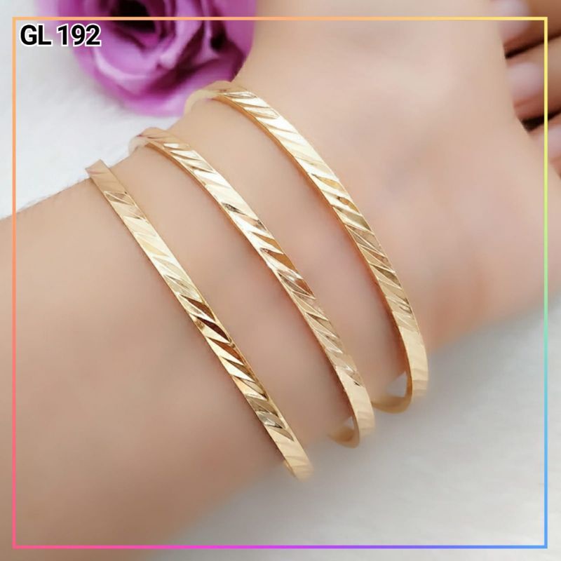 Gelang xuping terlaris gelang dewasa keroncong tebal Gold isi 3 pcs GL 192