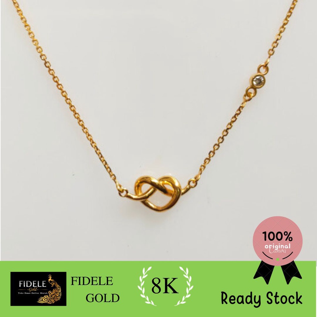 Kalung Ikatan Cinta Panjang Emas Asli Kokoh 375