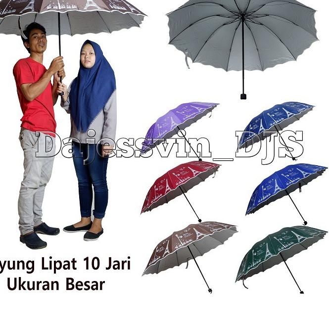 Model Menarik Payung Lipat 3 Jumbo Besar 10R Jari Motif Paris NF 404