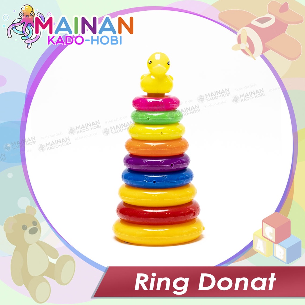 KADO NATAL ULANG TAHUN MAINAN EDUKASI ANAK SUSUN RING DONAT BEBEK