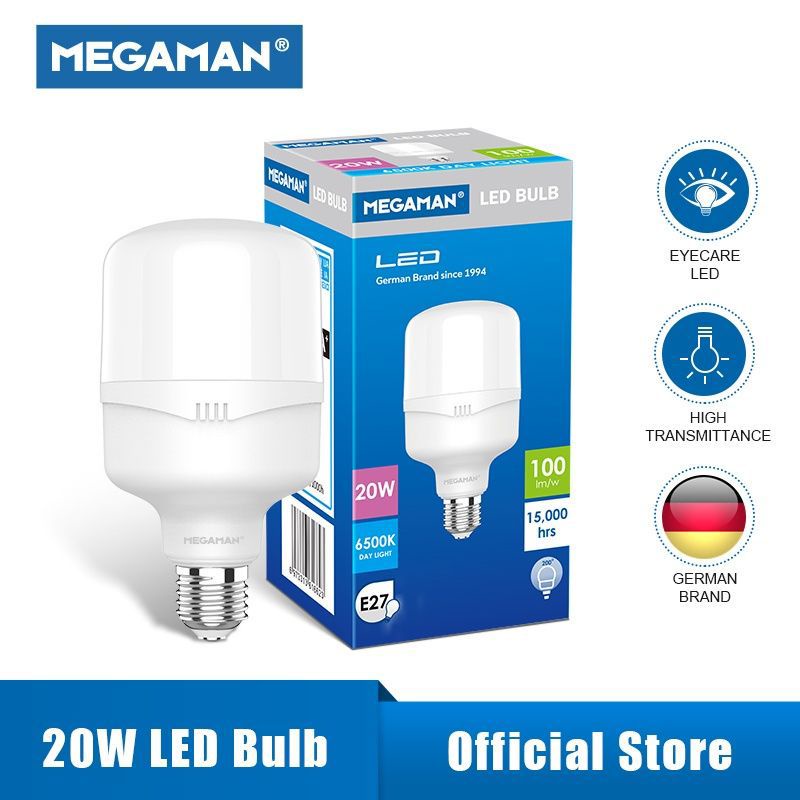 Lampu Bohlam LED MEGAMAN Putih 20W 30W 40W 50W 60W