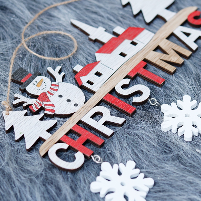 Gantungan Pajangan Dinding Natal Chrismas Dekorasi Natal Motif  Santa Snowman Perlengkapan Rumah Dekorasi Rumah Kado Natal