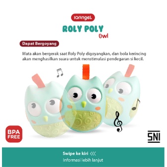 BABIESFIRST IQ0202 IQ ANGEL ROLY POLY OWL TOY Rattle Mainan Bayi