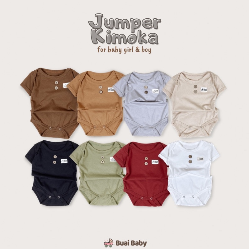 Buai - JUMPER KIMOKA 2 pcs BAJU BAYI /ROMPER / JUMSUIT bisa pilih warna