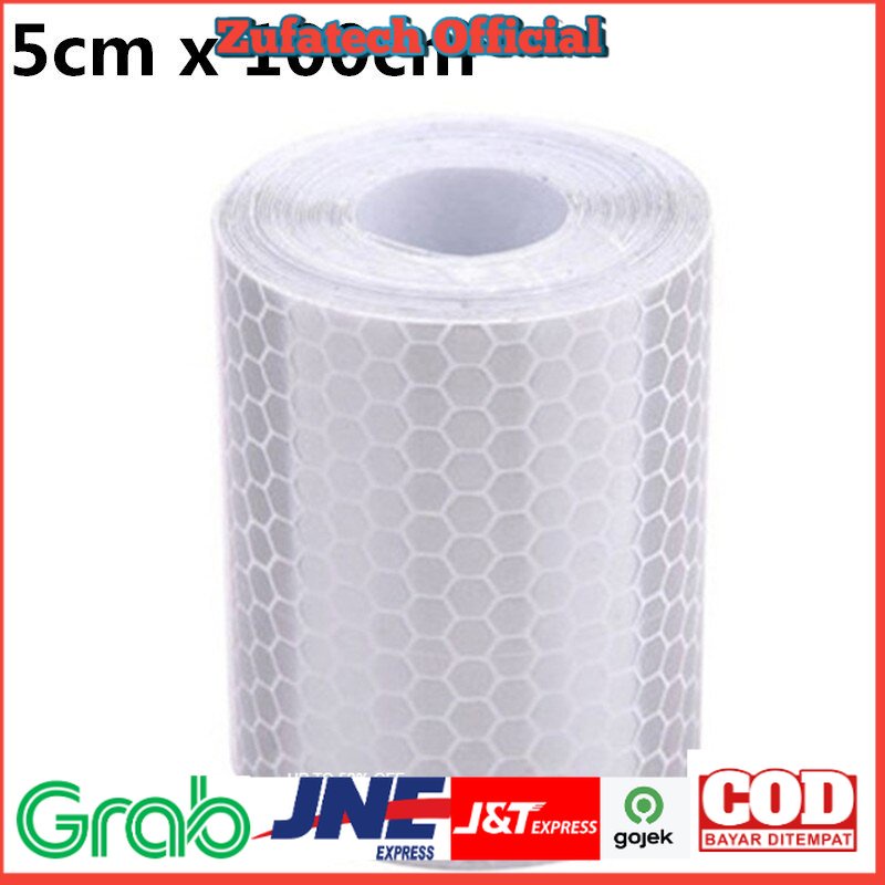 TaffPACK Nano Car Reflective Sticker Warning Strip Tape Color Trunk Exterior 5x100cm.