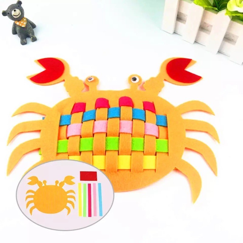 Mainan Anak DIY Knitting Flanel - Art Craft Anak - Menganyam Eva Flanel