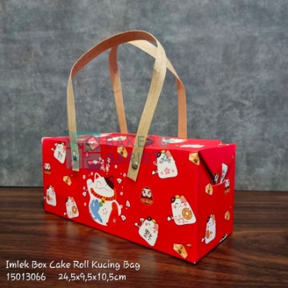 Imlek box cake roll kucing bag box kue bolu gulung cny dus toples kue