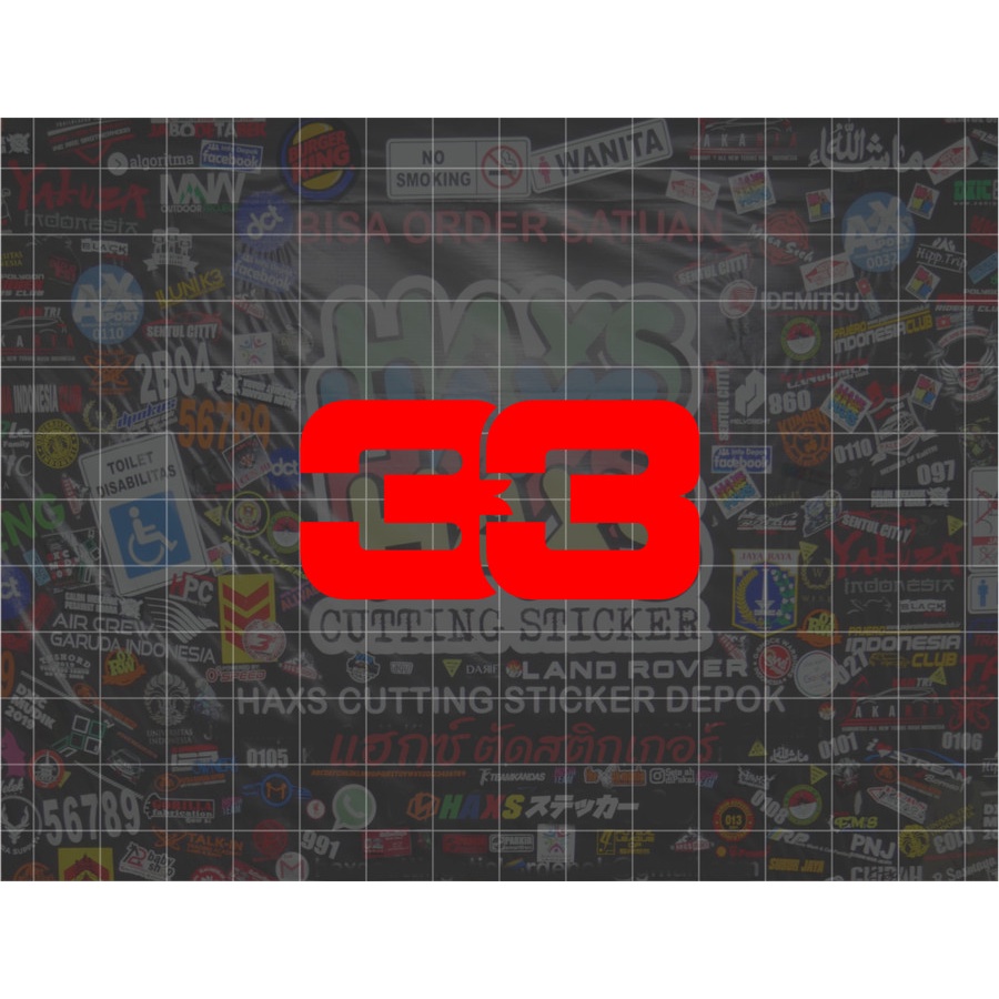 Cutting Sticker 33 Verstappen Ukuran 6 cm Untuk Motor Mobil