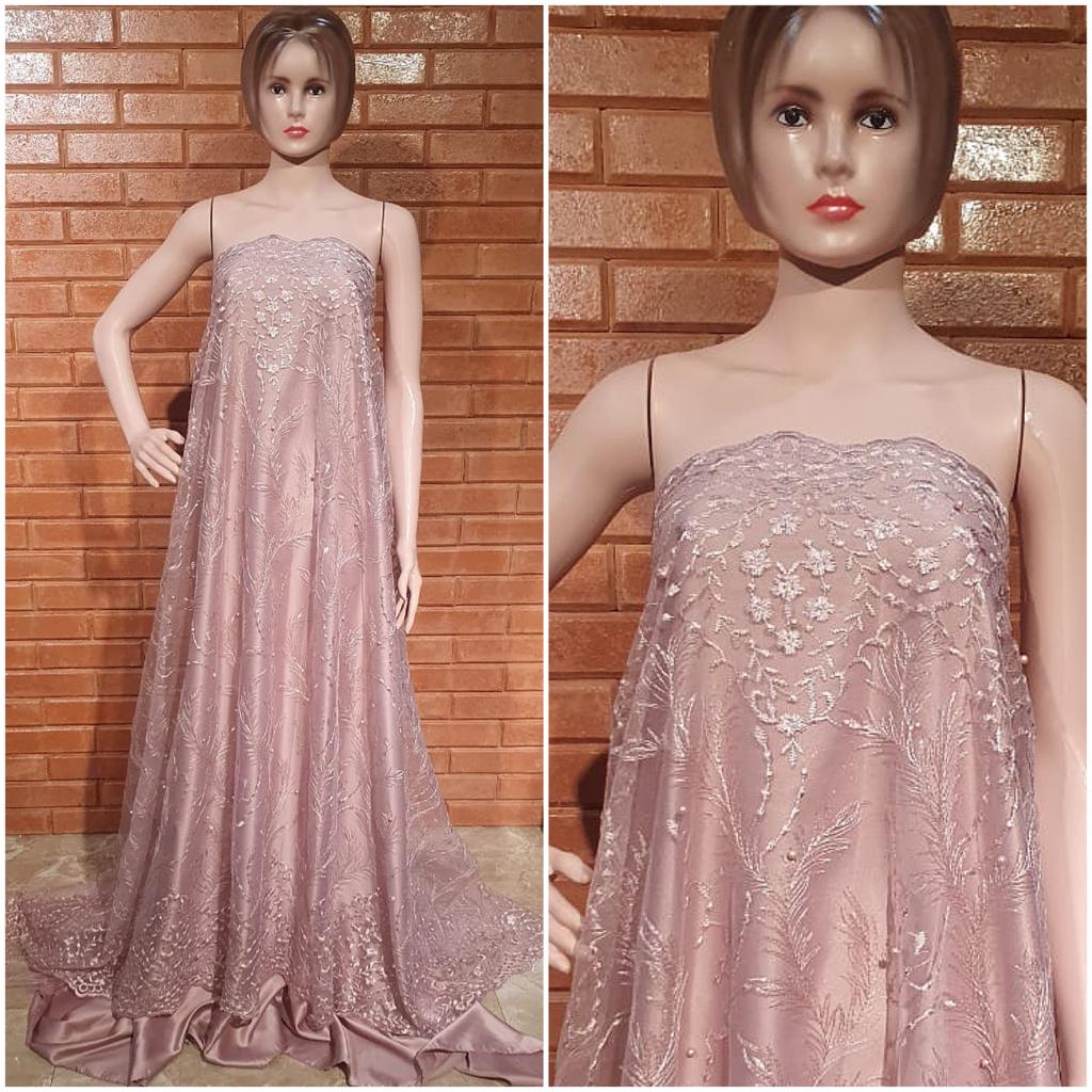 Kain tile Tulle tule akar mutiara bahan brokat mutiara TERMURAH/seragaman/gaun/dress/tunik