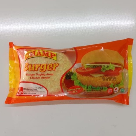 

Champ Crispy Chicken Burger 315gr Isi 6pcs Burger Daging Ayam