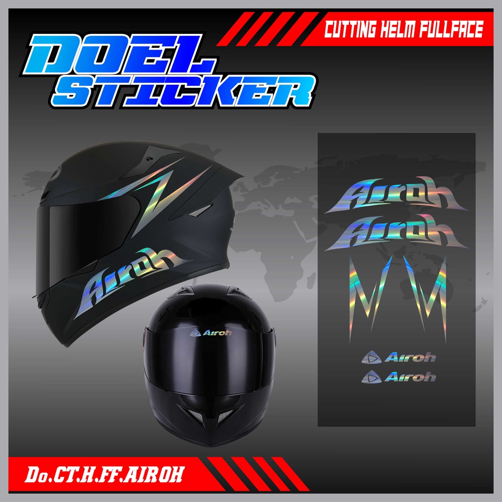 Sticker Cutting Helm Full Face Hologram AIROH Doel