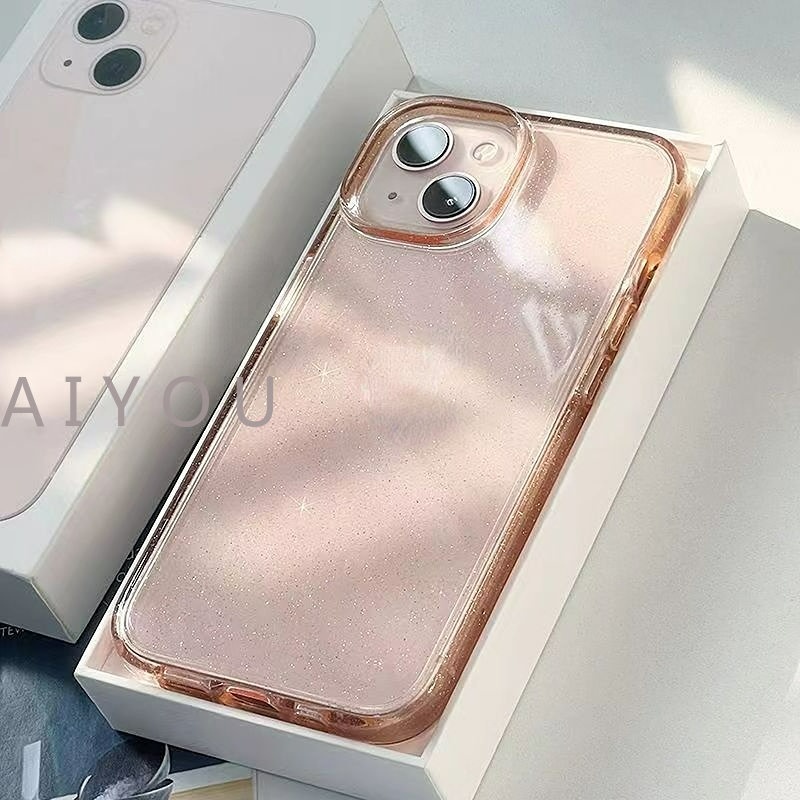 IPHONE Casing Bling Glitter Bening Kristal Untuk Iphone14 13 11 Pro Max12Mini XS XR X8 7 Plus SE2022 14Pro 13Pro IPone Wanita Perempuan Cover