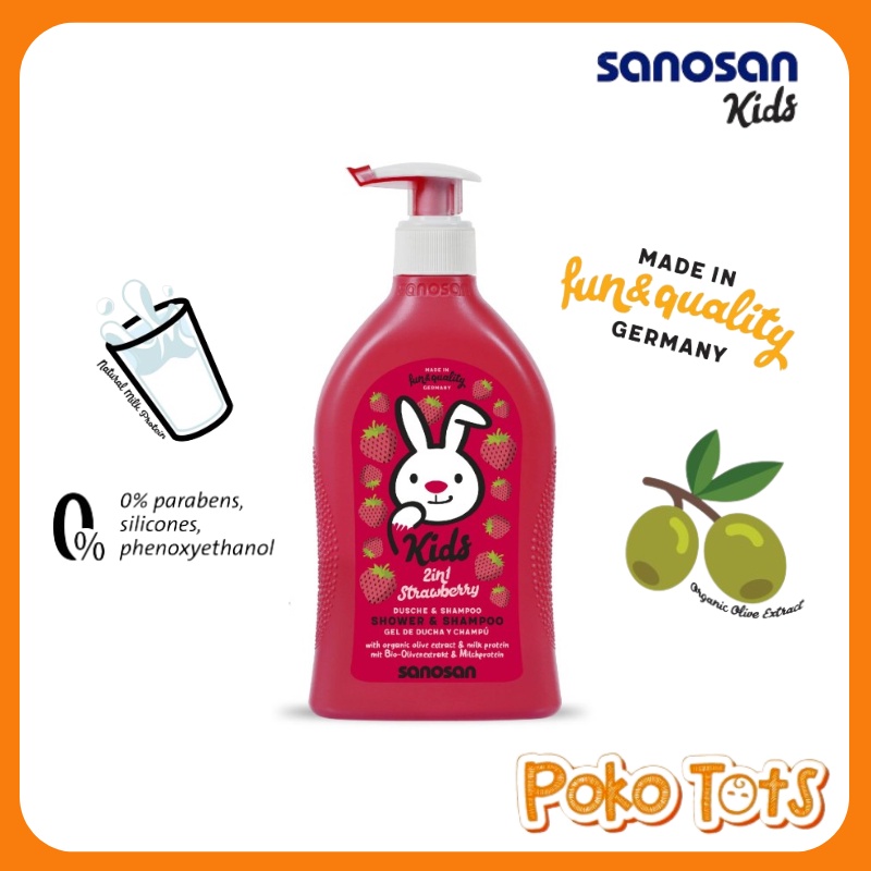 Sanosan Kids 2in1 Shower &amp; Shampoo 400ml Sabun dan Shampo Anak WHS