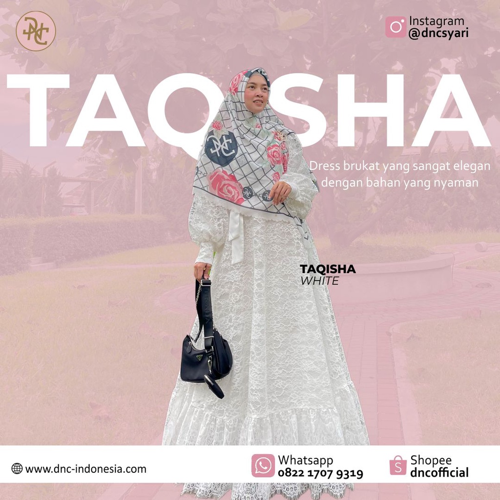Taqisha White Dress Brukat DNC Syar'i