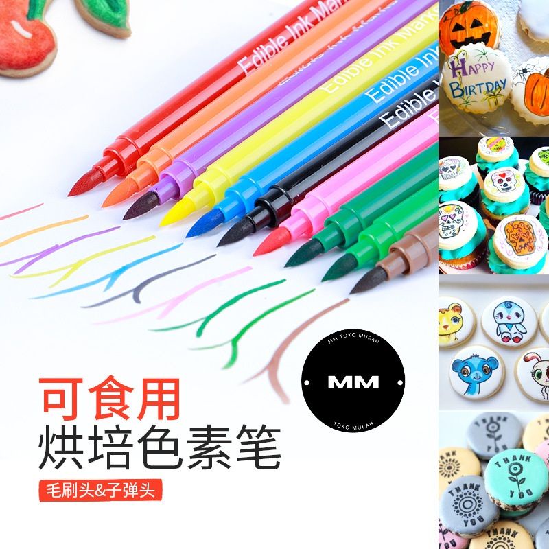 

1pcs edible food pen edible pen pensil warna kue cookies edible pen