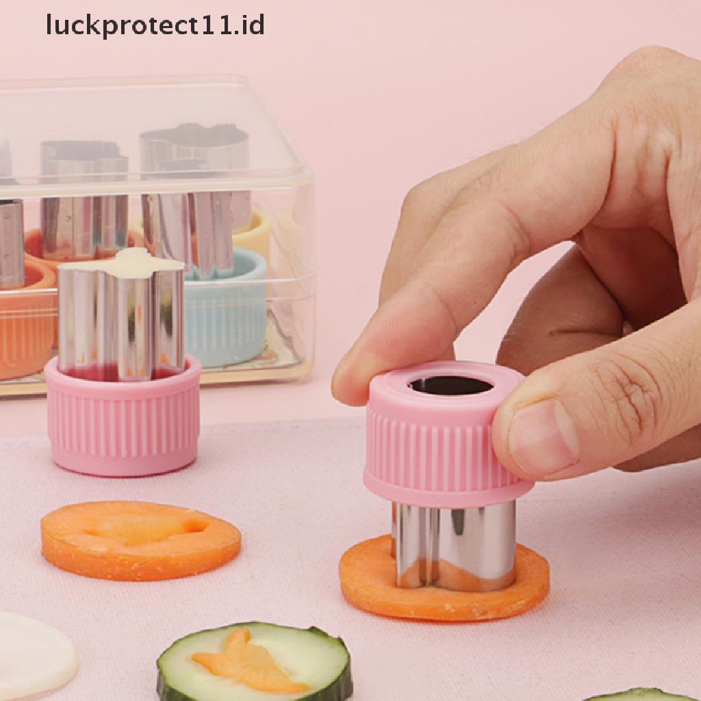 /Fashion Hot// Fashion// 6/9Pcs Alat Masak Portable Pemotong Sayuran Gagang Plastik Stainless Steel Buah Cutg Die Gadget Dapur.