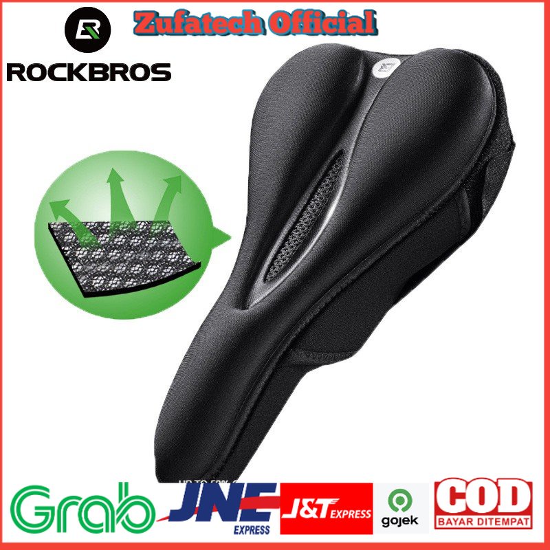 Rockbros Cover Jok Sadel Sepeda Breathable Silica Gel Mat - LF047-S - Black