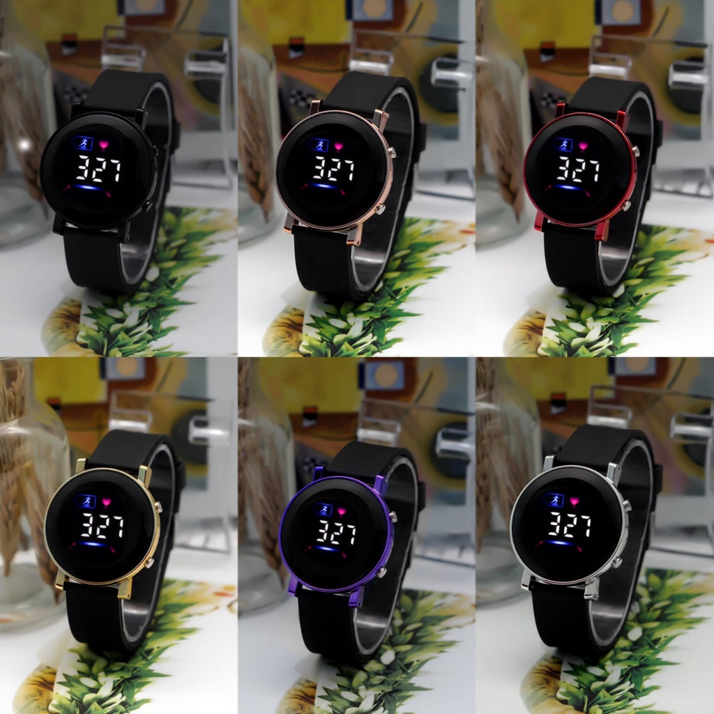 PA JAM TANGAN WANITA / PRIA DIGITAL RUBBER BULAT LED WATCH  GROSIR ORIGINAL M150 HIGH QUALITY RM064