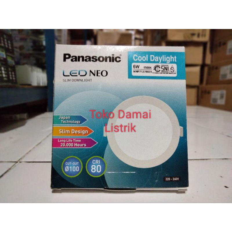 Lampu Downlight Led Panel Panasonic Inbow Neo Slim 6 watt - Putih