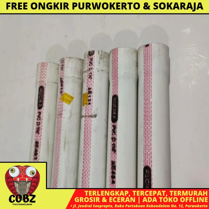 1 1/2 INCH/RUCIKA WAVIN D Lis Merah Pipa Pralon Paralon PVC Per Batang