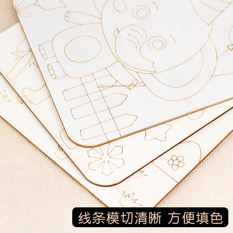 PAOPAO DIY Papan Kayu Mewarnai Character Cute Education Anak Premium