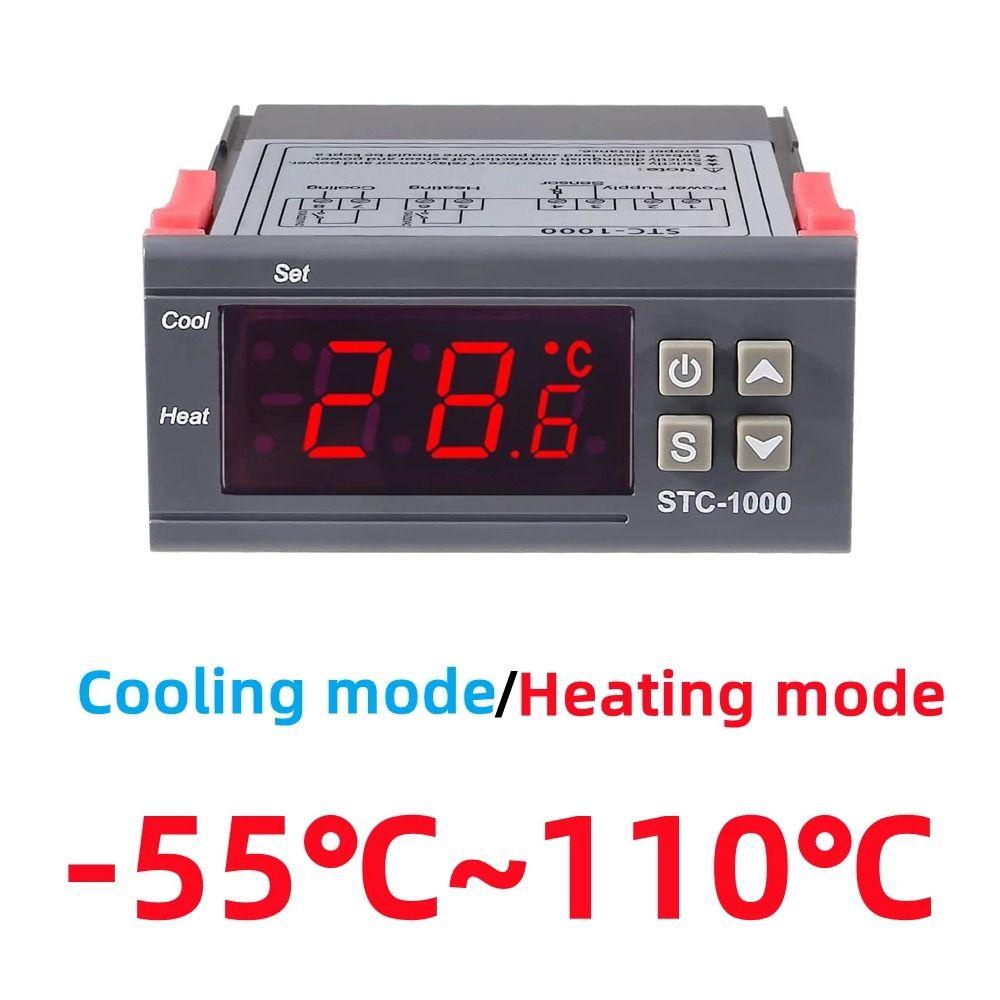 POPULAR Populer Termostat Digital Profesional 12V 24V 220V 10A Pemanas Pendingin Thermoregulator Relay
