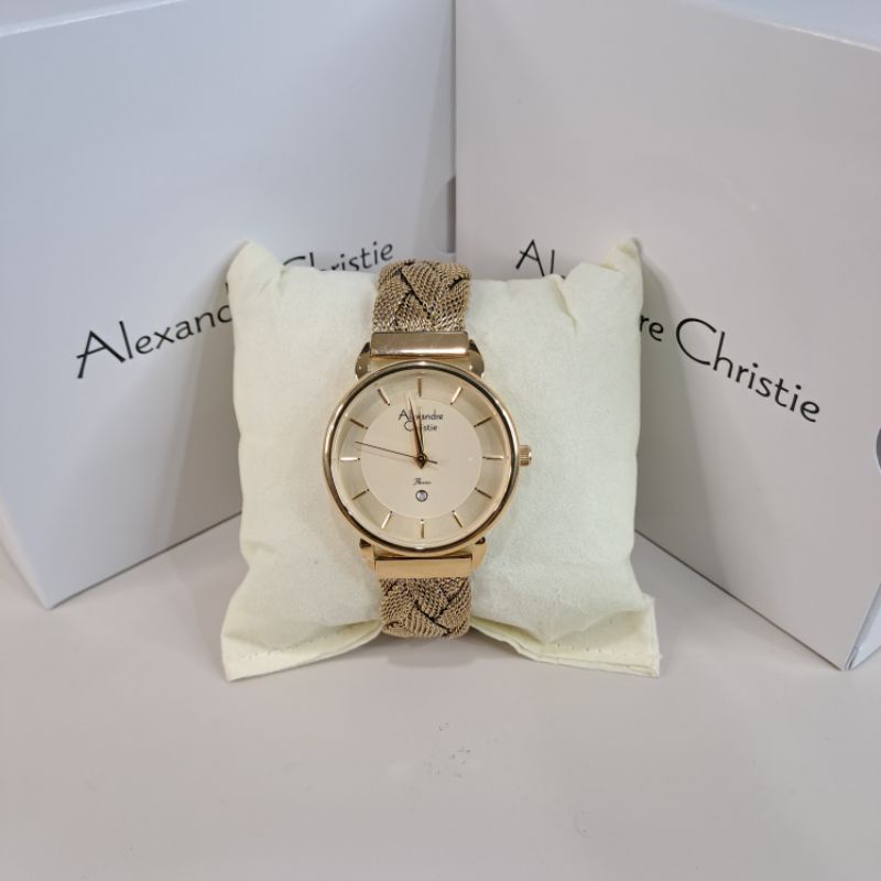 Alexandre Christie AC 2857 AC2857 Jam Tangan Wanita Stainless Steel Original & Garansi 1 Tahun Mesin
