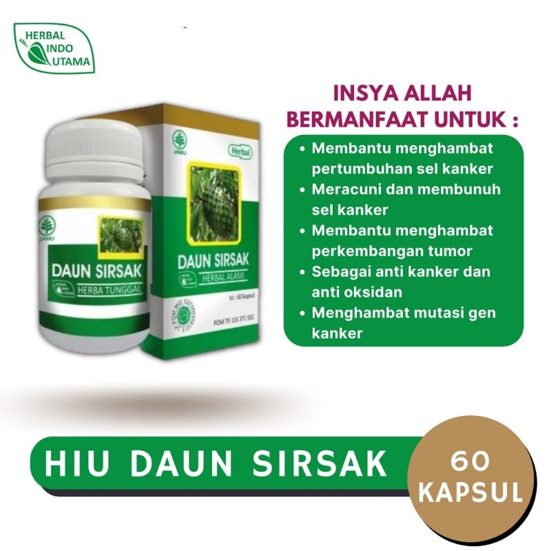 Kapsul Hiu Daun Sirsak 60 kpsl - Herbal Daun Sirsak