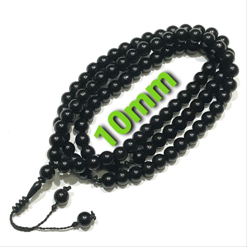 TASBIH BATU BLACK ONIX 10MM 99BUTIR BANDUL 2