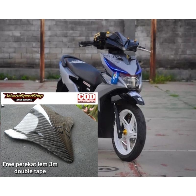 Visor variasi all new honda beat esp carbon bahan full akrilik plus lem 3m perekat