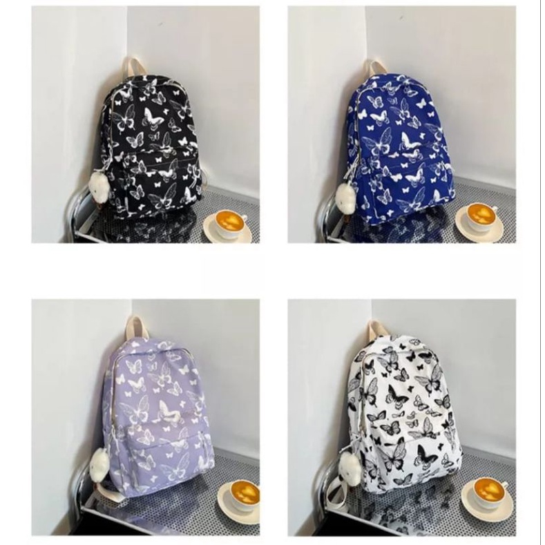 Raid_Store93// Tas ransel sekolah anak perempuan/tas sekolah SD-SMP/Tas kekinian wanita/tas punggung butterfly multi warna