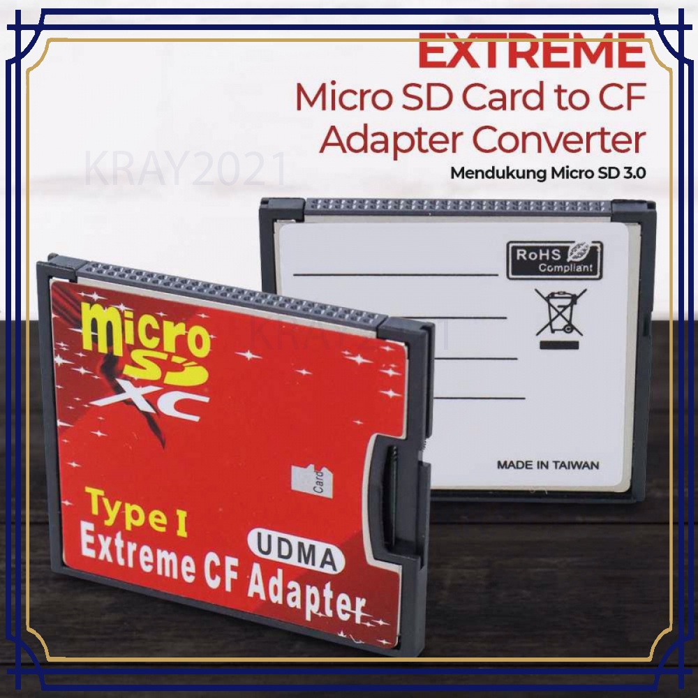 Extreme Micro SD Card to CF Adapter Converter -CV863