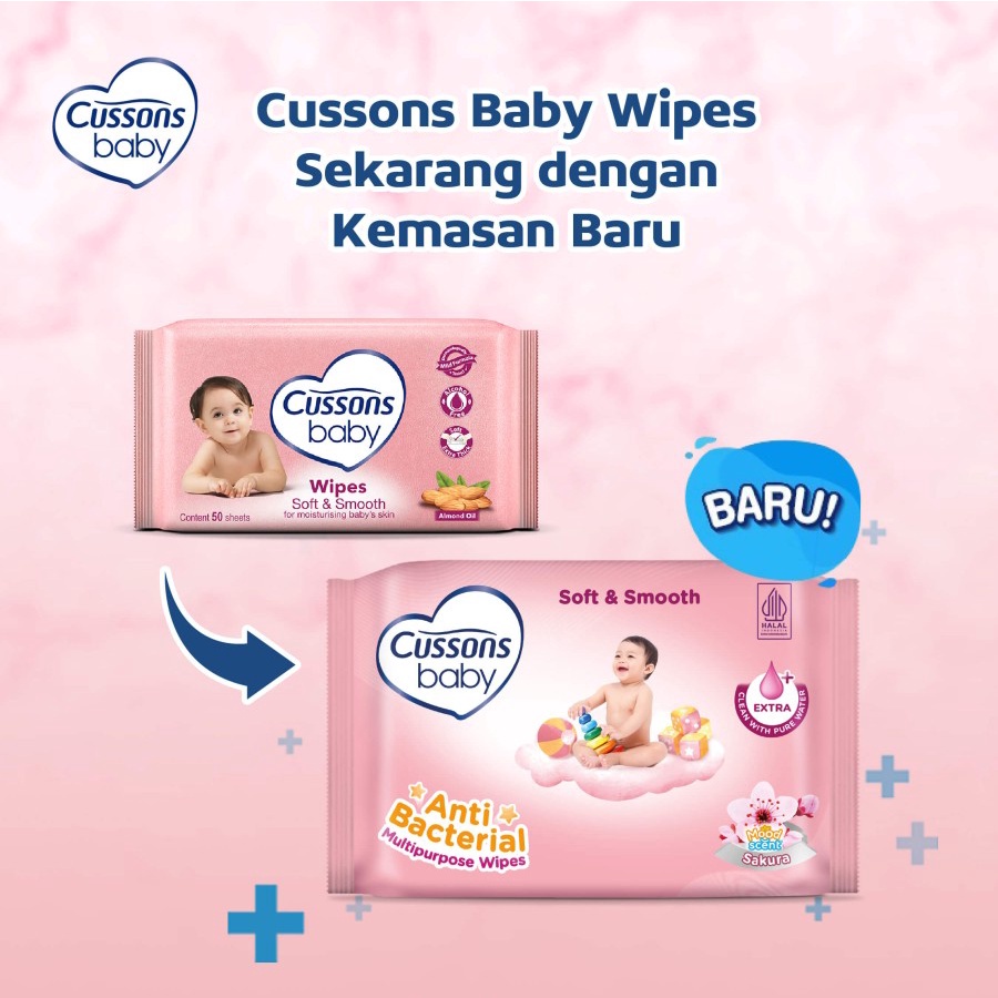 Cussons Baby Wipes 45 Sheet X 2/ Tissue Basah Cussons