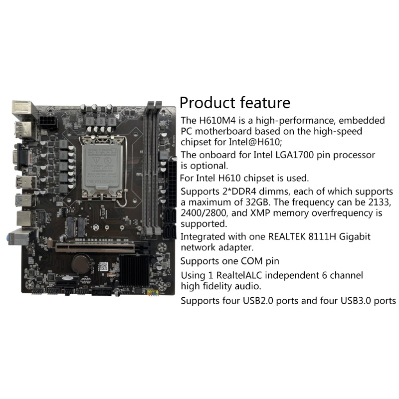 Zzz H610 Desktop PC Motherboard LGA1700 2xDDR4 Terintegrasi RTL8111G/H 1000mbps LAN