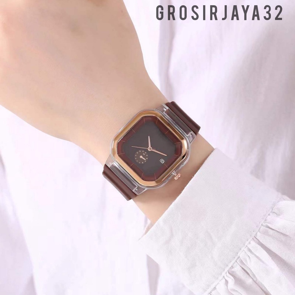 (GROSIRJAYA32) JAM TANGAN WANITA LISA ANALOG WATCH QUARTZ STRAP RUBBER KOREAN FASHION