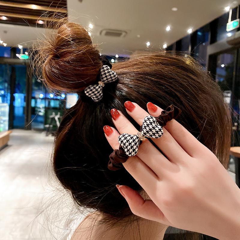 Caliloops Ikat Karet Rambut Scrunchies Dewasa Pita Tweed Korea Jobelle