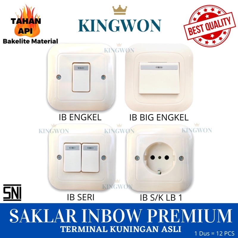 SAKLAR LAMPU INBOW SWITCH ON LAMP PREMIUM SERI ENGKEL STOP KONTAK