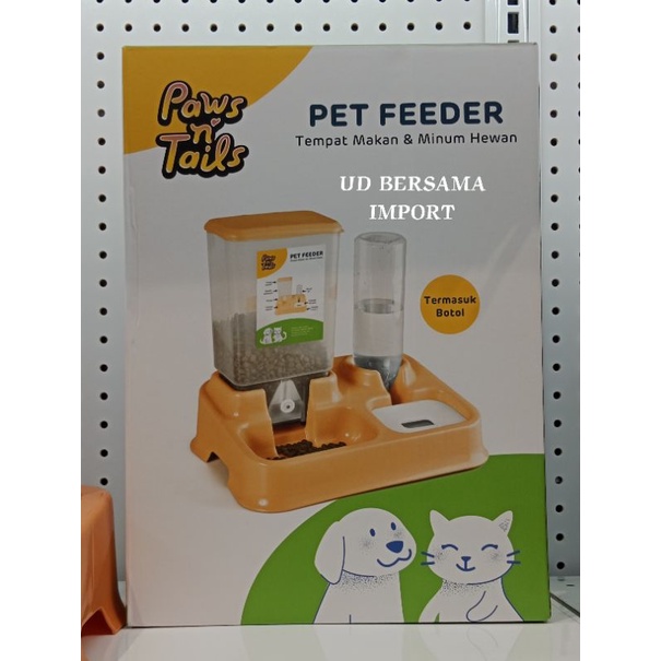 PAWS N TAIL Dispenser Makanan 2in1/Tempat Makanan&amp;Minuman Hewan