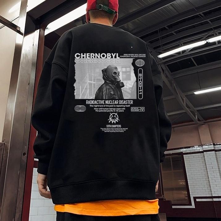 Langsung Kirim CN sweater crewneck Mask CHernobly Pria wanita Jaket Switer Motif Simple Kekinian/Swi